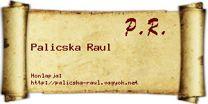 Palicska Raul névjegykártya